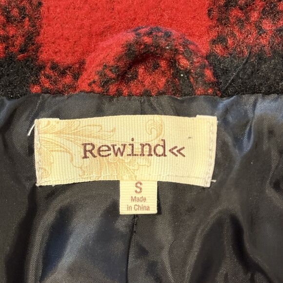 REWIND WOMEN'S RED BUFFALO PLAID JACKET SIZE Small Long Sleeves Pockets - Picture 7 of 16